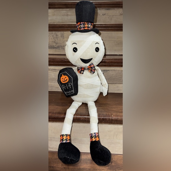 26” Plush Mummy with Top Hat 🎩 with RIP 🪦 Sign 🪧 Halloween Decoration Halloween - Picture 1 of 9